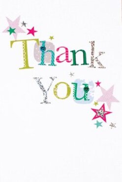 Capturing the exuberance that runs through Tolworth's close-knit neighbourhoods, this thank you card dazzles with joyful intent. The phrase 'Thank You' is artfully stitched across the front, each letter distinct-a patchwork of lush lime, radiant pink, cool turquoise, and dashes of glimmering silver that sparkle like sunlight on the Hogsmill River. Stars in festive magenta, teal, and gold scatter playfully throughout the design, evoking the confetti-like feeling after a local festival at King George's Field. There's a noticeable texture under your fingers, highlighting the card's artisan quality-a nod to the craft and care found in Tolworth's independent shops. Against a pristine white background, each cheerful colour and pattern is given space to shine. Imagine sending this with a hand-chosen bouquet from Flower Delivery Tolworth-its vibrancy echoing both the freshness of the flowers and the heartfelt community connections that define local life. Every detail of the card seems designed to reassure the recipient and deliver thanks that linger joyfully, embodying the creative, uplifting spirit that we cherish in Tolworth.