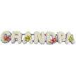 In this image, the word "GRANDPA" is rendered as a full floral tribute, the letters standing shoulder to shoulder along a dark green bar that runs discreetly beneath them. Each robust block letter is entirely covered with immaculate white chrysanthemums, the small, tightly packed blooms forming a dense, cushioned surface that appears soft to the touch and radiates calm. A slim border of pale lavender ribbon peeks out around the base of each letter, giving a subtle lilac fringe that defines the shapes and provides a gentle transition from flower to frame. The supporting structure is understated, suggesting a piece designed to rest neatly on a stand during a funeral service in Tolworth, at a crematorium chapel, or in a quiet reflection room. To avoid a sea of plain white and to personalise the tribute, the florist has placed four distinct colour sprays along the word. The 'G' and the 'D' bear clusters of bold red anthuriums, their smooth, heart-shaped petals shining with a waxy gloss and punctuated by bright yellow spadices, all nestled among deep green foliage and tiny purple fillers that echo the ribbon edging. The first 'A' and the final 'A' carry softer groupings of yellow-green orchids, each bloom star-like and refined, adding a gentle, uplifting accent among fresh leaves. Photographed against a clean white background, with no extra props or distractions, the tribute feels both personal and composed. It is easy to imagine a family in Tolworth choosing this exact design to honour their grandfather, trusting local florists to capture their memories and love through carefully selected flowers, colour contrasts, and thoughtful craftsmanship.